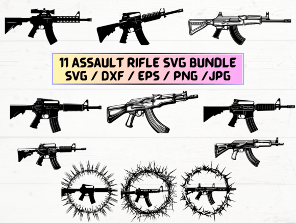 Assault Rifle SVG File: A Versatile Digital Asset for Creators and Businesses
