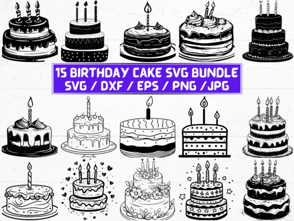 Birthday Cake SVG, DXF, EPS, JPG, PNG: A Versatile Digital Resource for Creative Projects