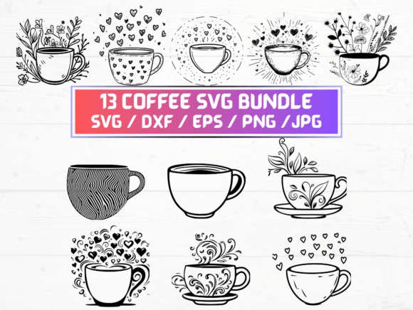 Coffee SVG DXF EPS JPG PNG