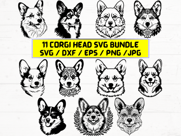 Corgi Head SVG for Creative Projects