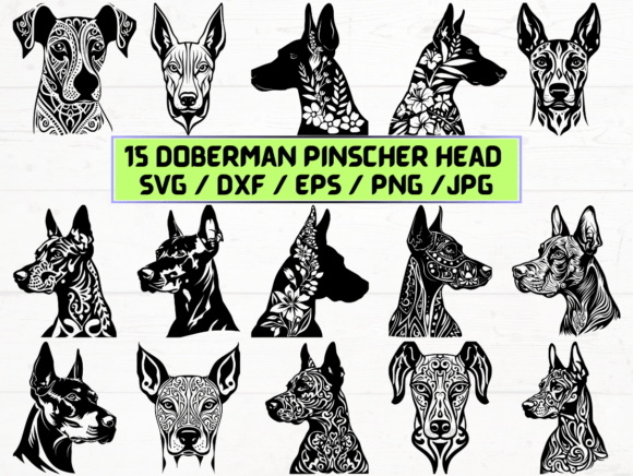 Doberman Pinscher Head SVG, DXF, EPS: A Versatile Digital Asset for Designers and Creators