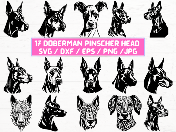 Doberman Pinscher Head SVG File: A Versatile Digital Asset for Designers and Creators