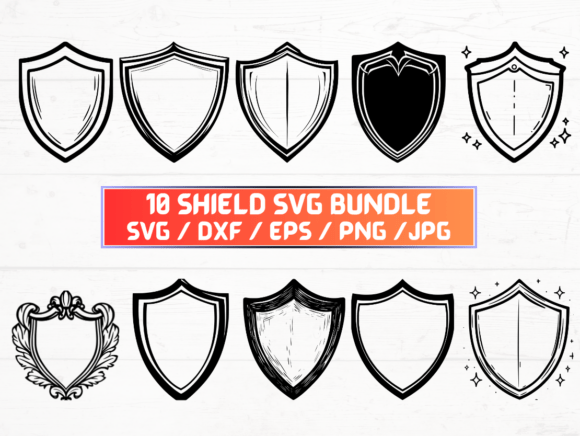 Shield SVG DXF EPS JPG PNG Files for Creative Projects