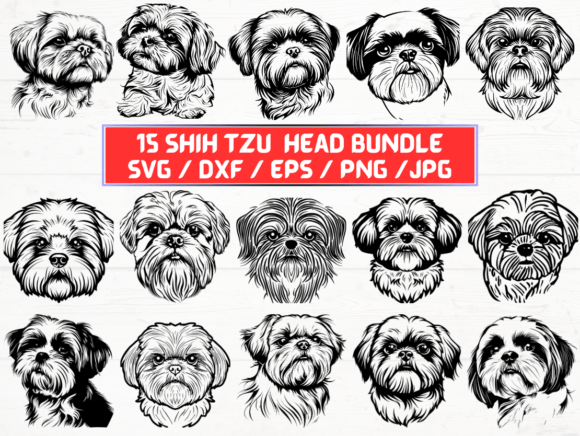 Shih Tzu Head SVG for Creative Projects